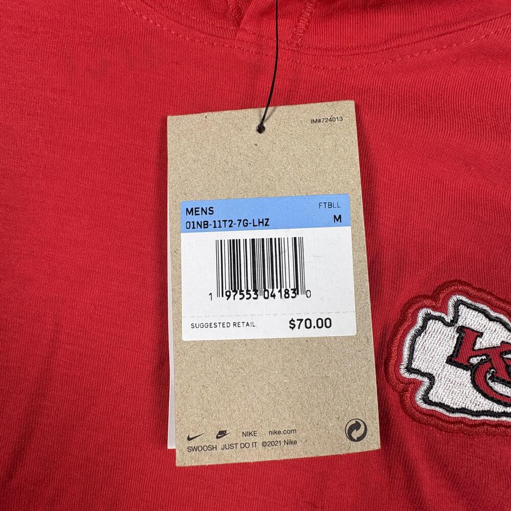 Kansas City Chiefs Shirt Mens Medium Red Yellow NFL Football Nike Hoodie Tee - Picture 5 of 12